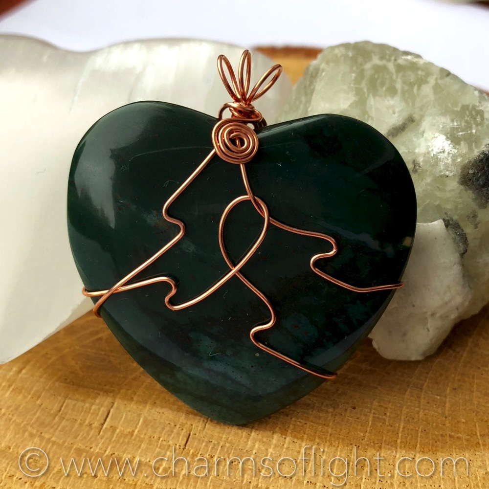 Moss Agate Heart Pendant